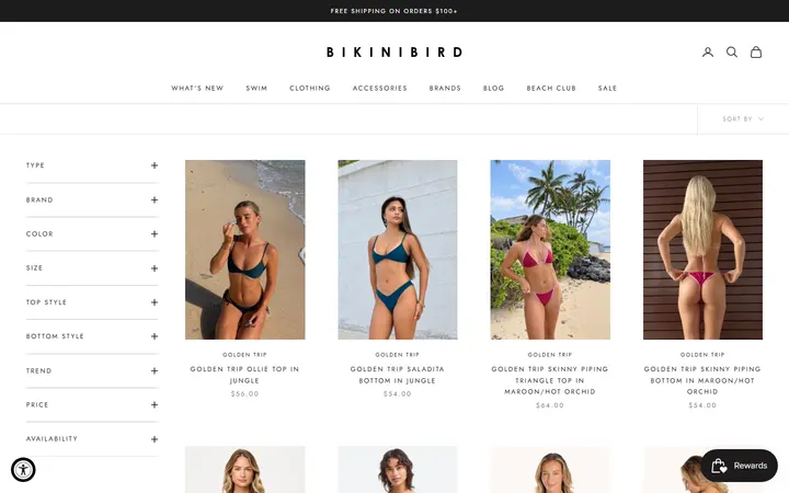 Website page titled All Swim