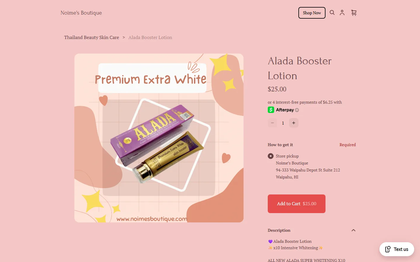 Viewport capture of Noime's BOUTIQUE, LLC website
