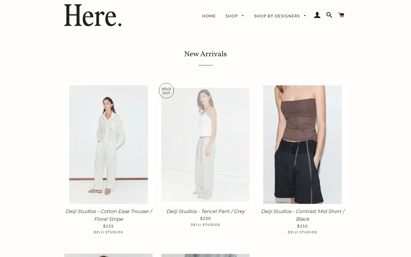 Viewport capture of Here. website