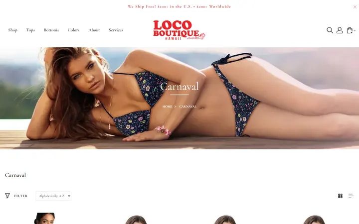 Website page titled Carnaval Collection - Brazilian Style