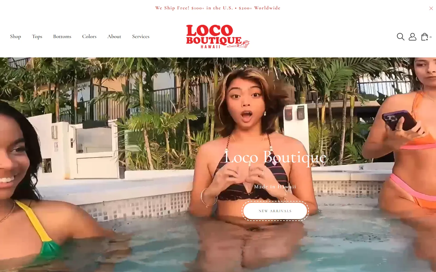 Viewport capture of Loco Boutique website