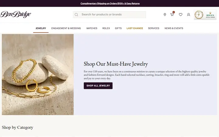 Website page titled Jewelry | Ben Bridge Jeweler