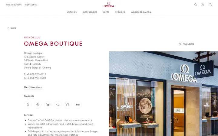 Preview of Omega website