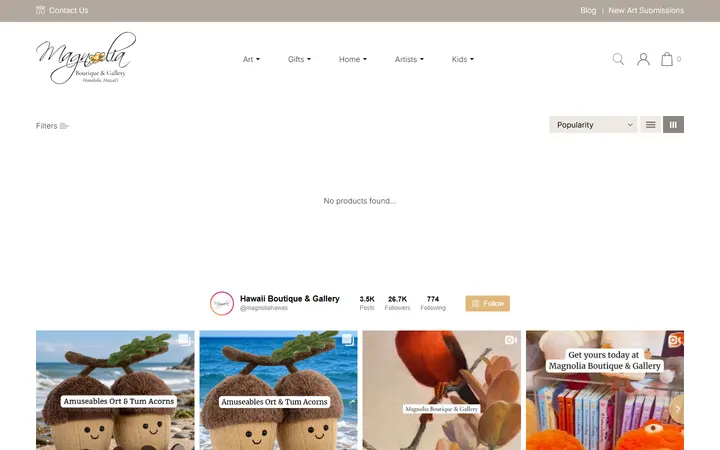 Website page titled 9th Letter Press - Magnolia Hawaii