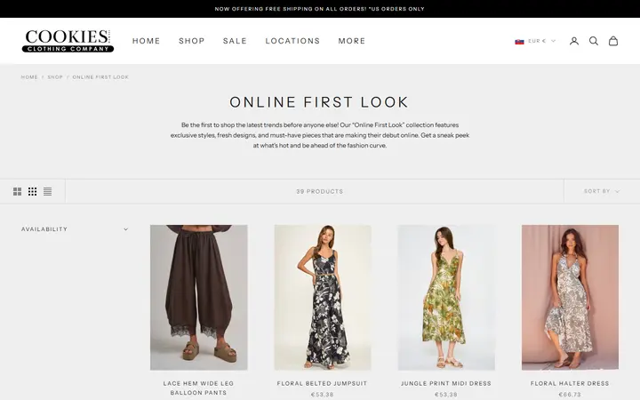 Website page titled Online First Look