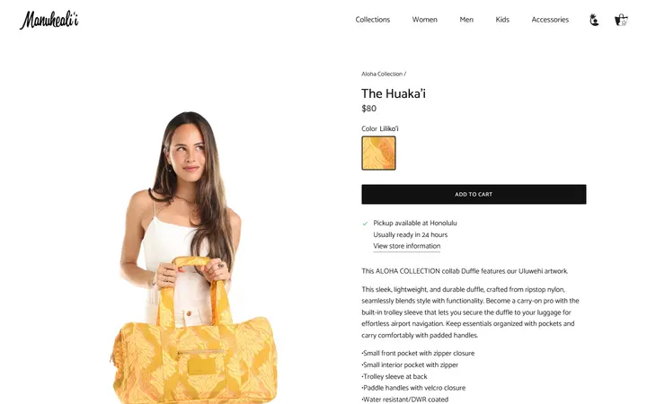 Website page titled The Huaka'i – Manuheali'i
