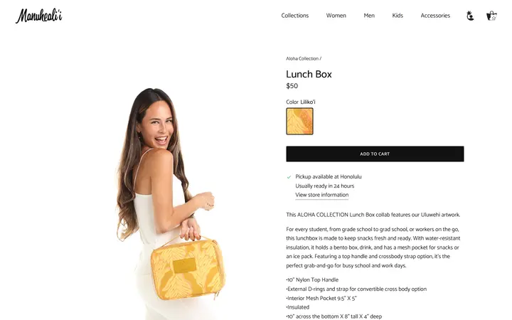 Website page titled Lunch Box – Manuheali'i