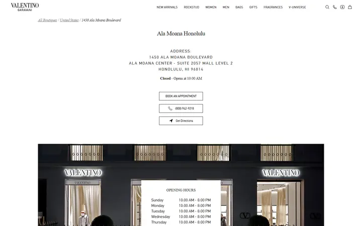 Preview of VALENTINO website