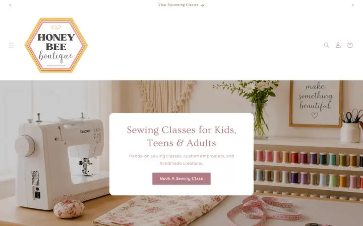 Preview of Honey Bee Boutique website