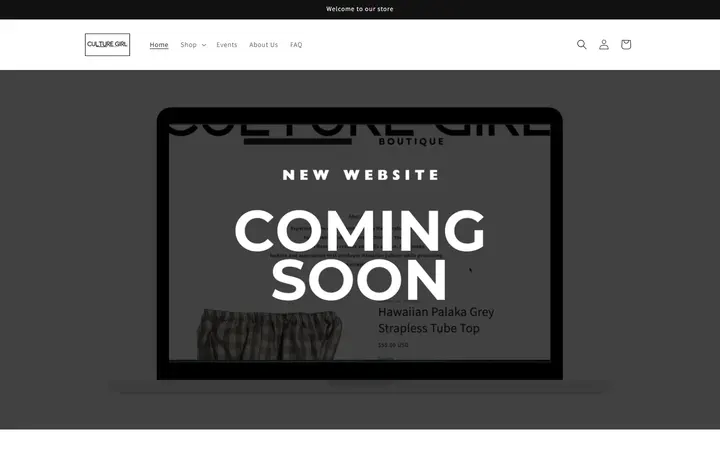 Preview of Culture Girl Boutique Hawaii website