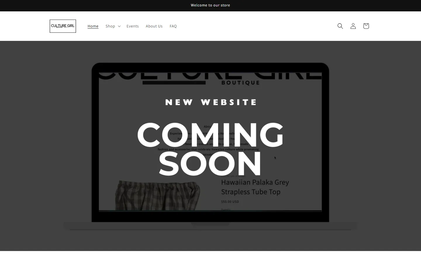 Viewport capture of Culture Girl Boutique Hawaii website