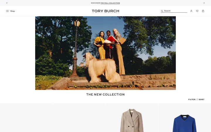Website page titled Tory Burch Women's New In | Tory Burch EU