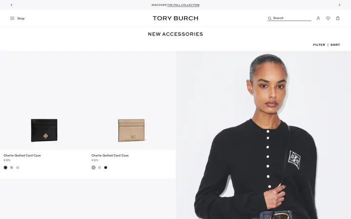 Website page titled New Women's Accessories and Jewellery | Tory Burch EU