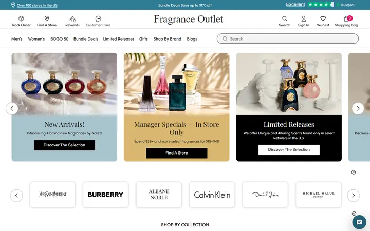 Preview of Fragrance Outlet website