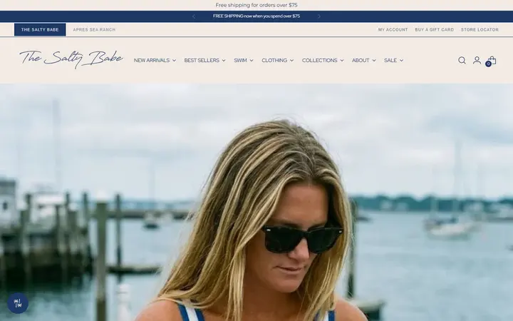 Website page titled Shop By Brand – The Salty Babe