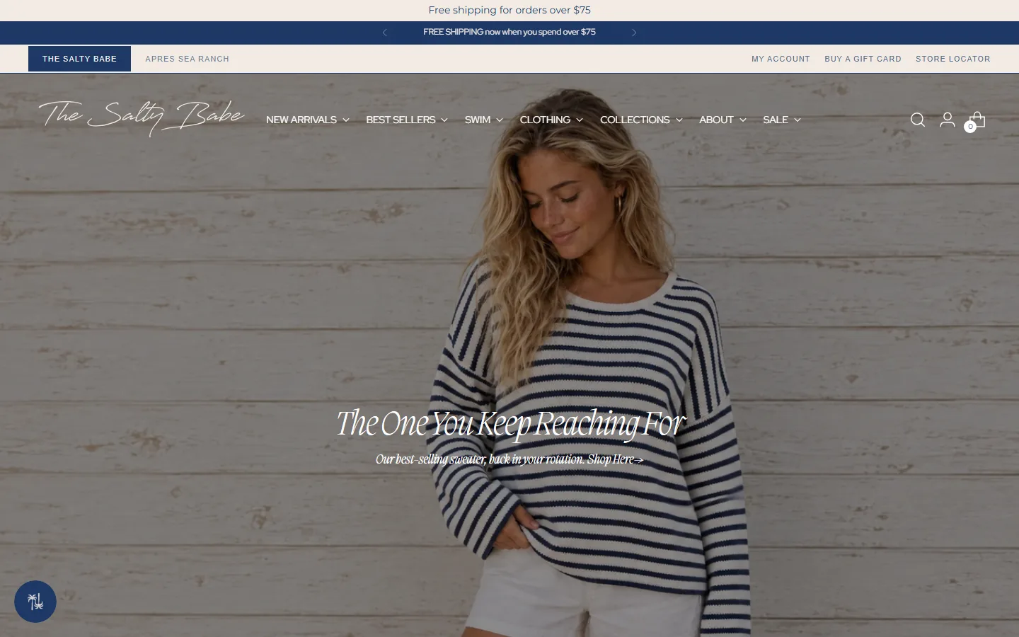 Viewport capture of The Salty Babe website