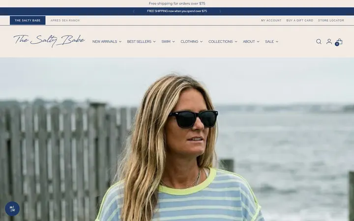 Website page titled Shop By Collection – The Salty Babe