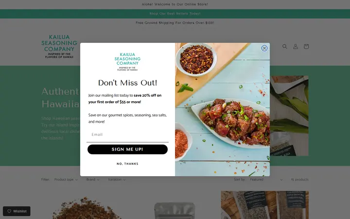 Website page titled Discover Authentic Island Spices for Every Dish