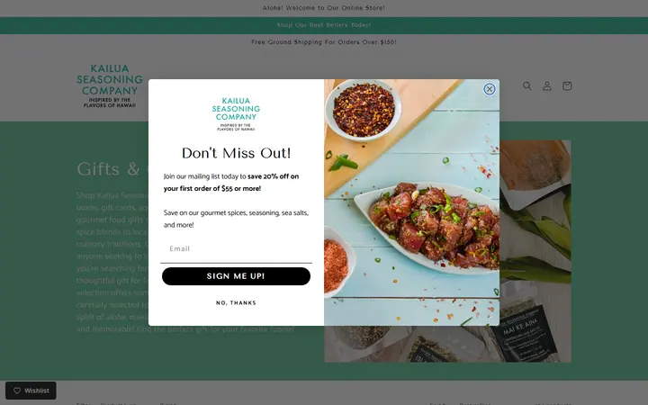 Website page titled Gourmet Gift Baskets & Food Gifts Perfect for Foodies