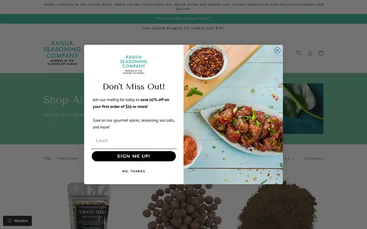 Website page titled Buy Spices Online from the Best Spice Shop - Premium Spices Online