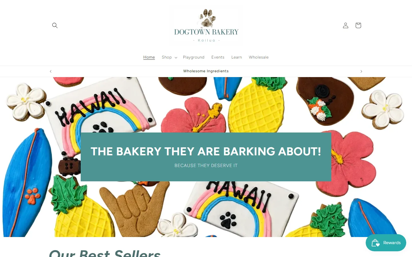 Viewport capture of Dogtown Bakery website